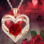 Колие с роза на любовта от медицинска стомана с 18к златно покритие, снимка 1 - Колиета, медальони, синджири - 43823172