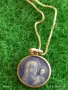 Сребърна верижка с медальон Богородица с младенеца син емайл 53059, снимка 7