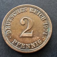 Монети. Германия.Много стари райх монети. 2 и 5 пфенига. 1890, 1899,1904, 1914,1922 година, снимка 7 - Нумизматика и бонистика - 37115297