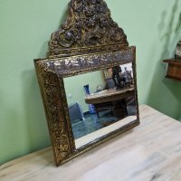 Много красиво антикварно френско огледало с месингов обков , снимка 5 - Антикварни и старинни предмети - 43569650