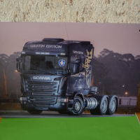 Метална табела Scania Сканиа камион тир голям шофьор нафта, снимка 1 - Колекции - 36438103