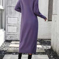 Модна дамска плетена рокля с копчета с темперамент, 3цвята - 023, снимка 10 - Рокли - 43317905