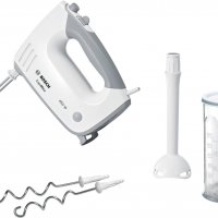 Миксер, Bosch MFQ36440, Hand mixer, ErgoMixx, 450 W, Included blender & transparent jug, White, снимка 1 - Миксери - 38424988