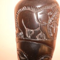  Африканска маска от абанос със слон от Малави, снимка 2 - Антикварни и старинни предмети - 27471507