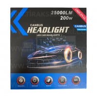 2бр. LED диодни Крушки H4 9-30V 200W 25000lm, LED система H4 CANBUS., снимка 3 - Аксесоари и консумативи - 35638680