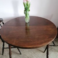 Трапезна дървена маса с 6 бр. столове, снимка 2 - Маси - 43893723
