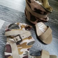 Дамски сандали летни обувки тип боти камуфлаж размери 38 39, снимка 2 - Сандали - 28761673