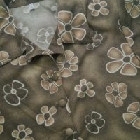 Риза на бежово-кафеви цветя, снимка 5 - Ризи - 28298711