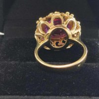 Златен пръстен с  Аметист-7,06гр/14кр, снимка 7 - Пръстени - 43671099