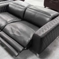 Черен комплект кожени дивани тройка и двойка "Tolouse", снимка 7 - Дивани и мека мебел - 40284623