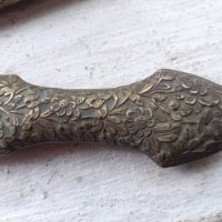 Стара османска кама нож златна калиграфия чеканка, снимка 3 - Антикварни и старинни предмети - 38274735