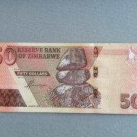 Банкнота - Зимбабве - 50 долара UNC | 2020г., снимка 1 - Нумизматика и бонистика - 38427761