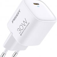 Pisen-PD 30W бързо зарядно устройство (EU) GAN малък размер, USB C, снимка 1 - Оригинални зарядни - 40047730