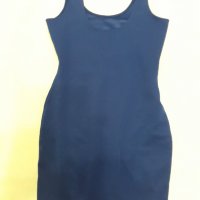 Малка тъмно синя малка рокля , дълбоко деколте и презрамки , еластан+трико, стои по тялото , секси , снимка 3 - Рокли - 37476489