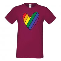 Мъжка тениска Rainbow Heart multicolor Прайд,Празник.Повод,Изненада, снимка 4 - Тениски - 37105236