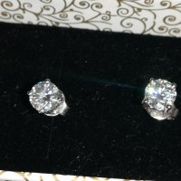 Налични Уникални Истински обеци 2 карата Фенси бяло Диамант Мойсанит Moissanite Diamond , снимка 1 - Обеци - 34859667
