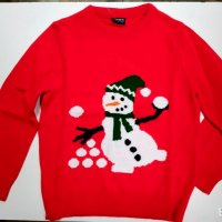 Нов детски Коледен пуловер Снежен човек , снимка 1 - Детски пуловери и жилетки - 38982449
