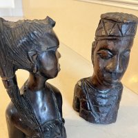 Комплект глави Африка бюст на Мъж и Жена, снимка 2 - Статуетки - 43239438