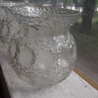 Стари стъкла за абажур полилей плафон лампа 3 бр., снимка 5 - Антикварни и старинни предмети - 40550046