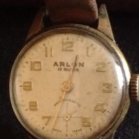 Рядък дамски часовник ARLON 17 RUBIS ANTI-MAGNETIC SWISS MOVT позлатен за КОЛЕКЦИОНЕРИ 42607, снимка 1 - Антикварни и старинни предмети - 43759495