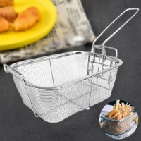 Многофункционална кошница за пържене от неръждаема стомана,  20×15см, снимка 1 - Прибори за хранене, готвене и сервиране - 44051365