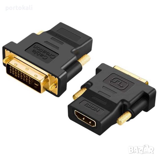 НОВИ! Преходник Адаптер DVI (24 + 1) - HDMI DVI to HDMI, снимка 1