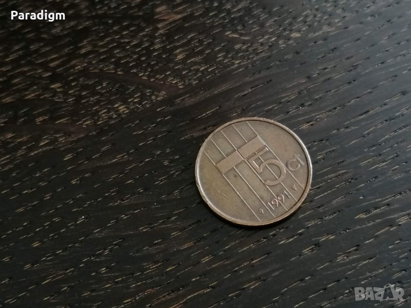 Монета - Холандия - 5 цента | 1991г., снимка 1