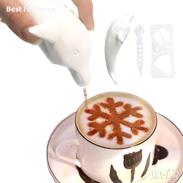  Сладки  ДЕКОРАТОР делфини за какао, конела и черен пипер, снимка 1