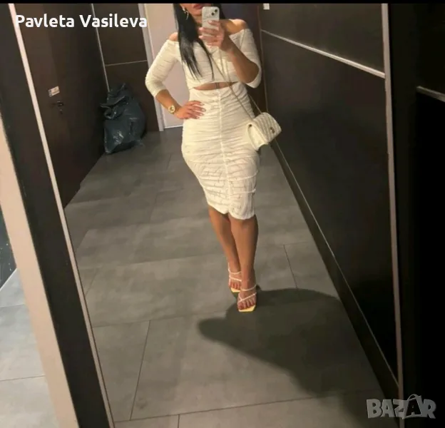 Дамска рокля в бяло,М, снимка 1