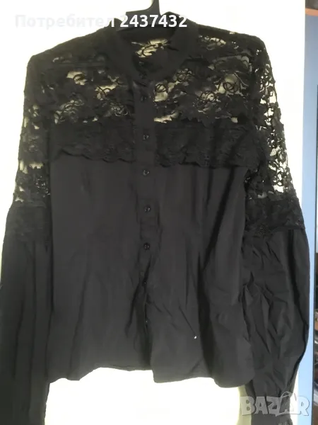 Дамска черна риза, снимка 1