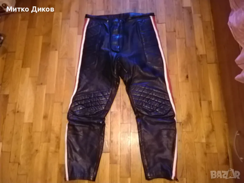 Мотоциклетни мото панталон №46 естествена кожа като нови 90см дължина и ханш 41см, снимка 1
