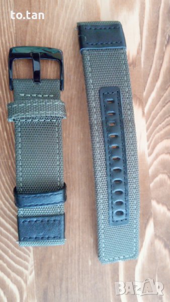 Каишка от брезент и естествена кожа 24мм, снимка 1