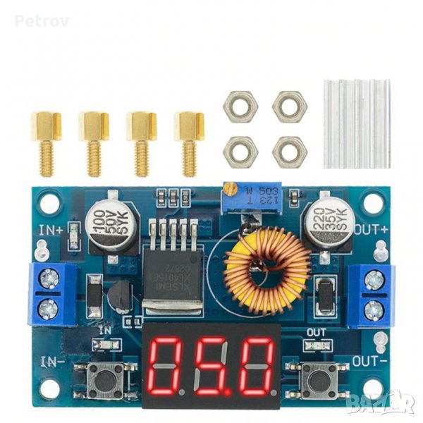 Понижаващ DC модул с дисплей за Li-ion батерии, LED светлини, заряден модул, снимка 1