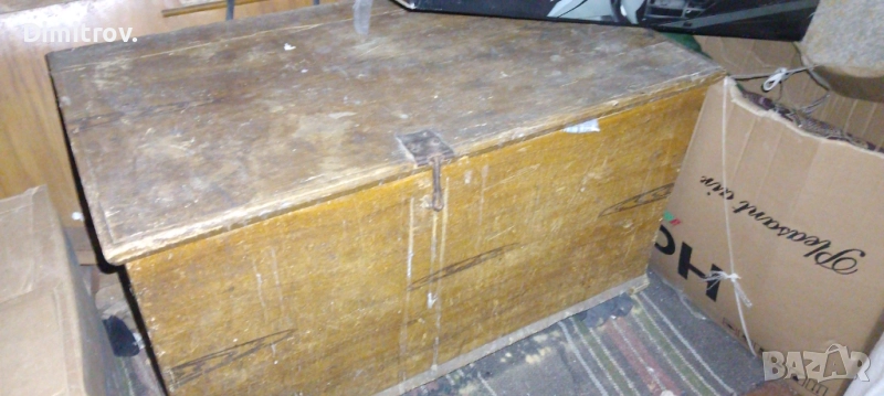 Стар 100 годишен дървен сандък антика!, снимка 1