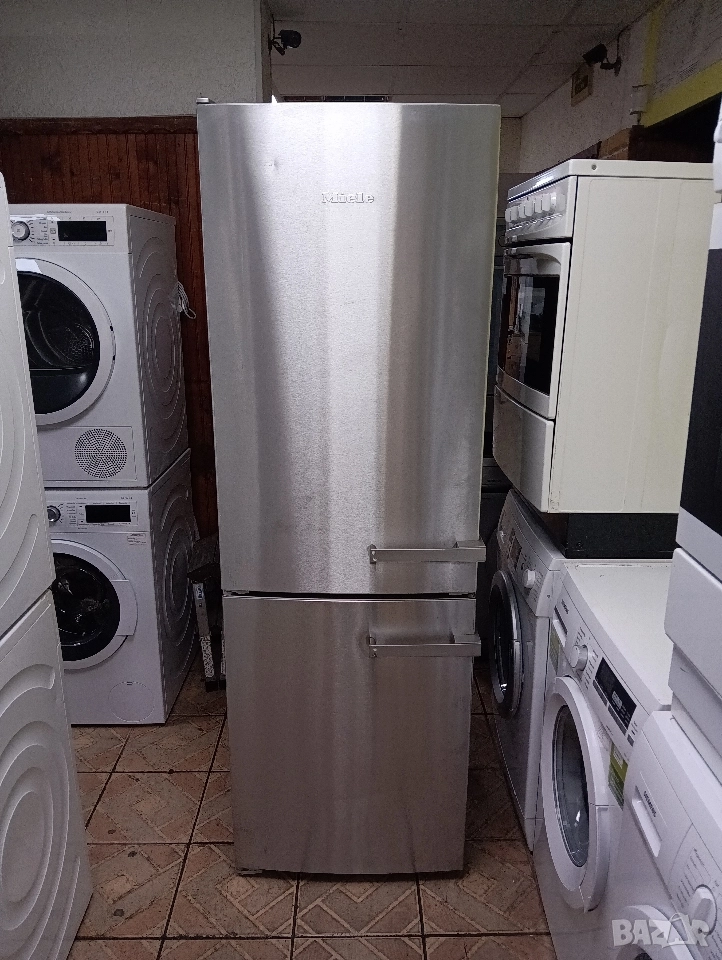 Иноксов комбиниран хладилник с фризер Миеле Miele Made in Germany с две години гаранция!, снимка 1