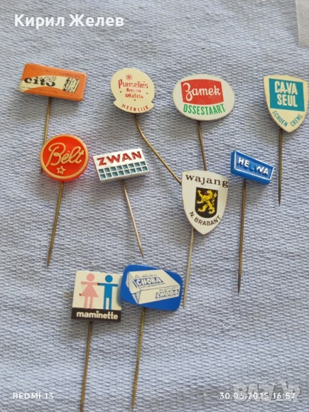 Лот значки 10 броя стари редки BELT,ZWAN,WAJANG за КОЛЕКЦИЯ ДЕКОРАЦИЯ 13724, снимка 1