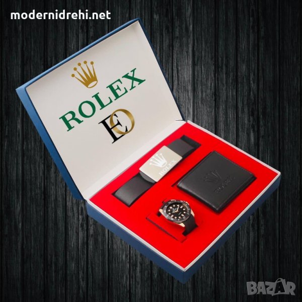 Комплект Rolex колан часовник портфейл, снимка 1