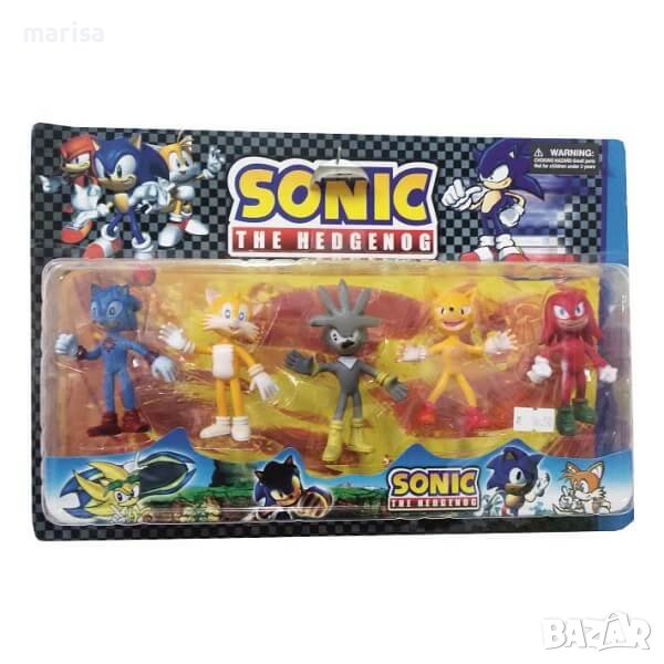 Фигури Соник таралежа, фигурки Sonic, топери за торта Соник, 5 броя, -113008, снимка 1