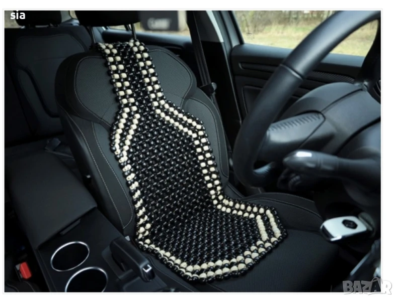 Масажор за седалка, Масажираща седалка за автомобил, с топчета, кола, ергономична, Черен, снимка 1