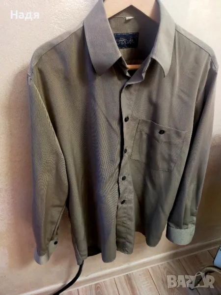 Мъжка копринена риза,ползвана само веднъж , снимка 1