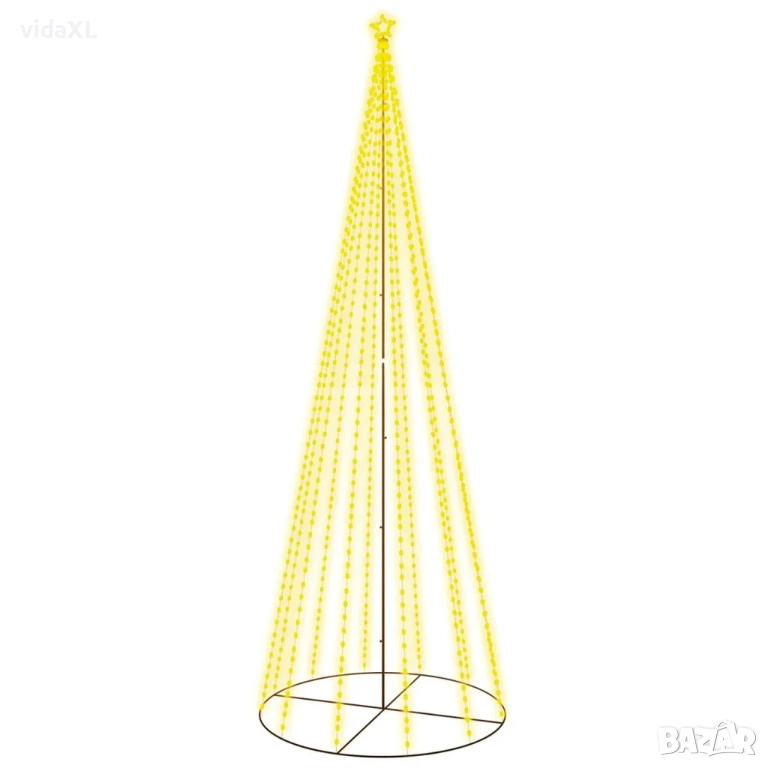 vidaXL Конусовидна елха, топло бяло, 732 LED, 160x500 см(SKU:343494), снимка 1