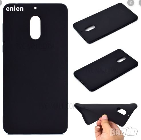 Черен мат силиконов калъф за Nokia 7 Nokia 8, снимка 1