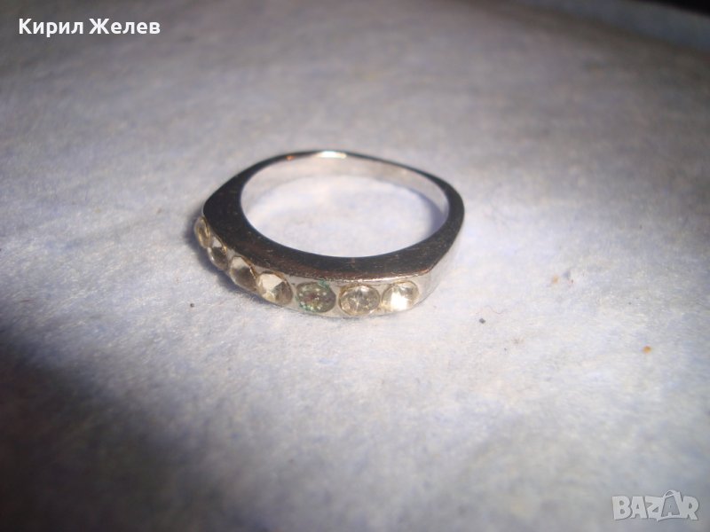 МНОГО СТИЛЕН СКЪПОЦЕНЕН АР НУВО СТИЛ ПРЪСТЕН с ФАСЕТИРАНИ ЦИРКОНИ и ПОСРЕБРЯВАНЕ 27587, снимка 1