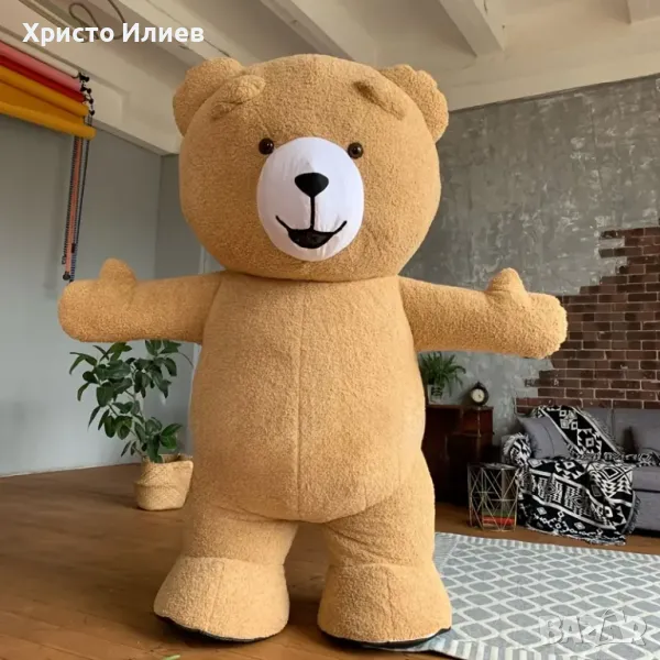 Гигантски костюм на кафяво мече Теди 1,9м за изненади детски рожденни дни партита, снимка 1