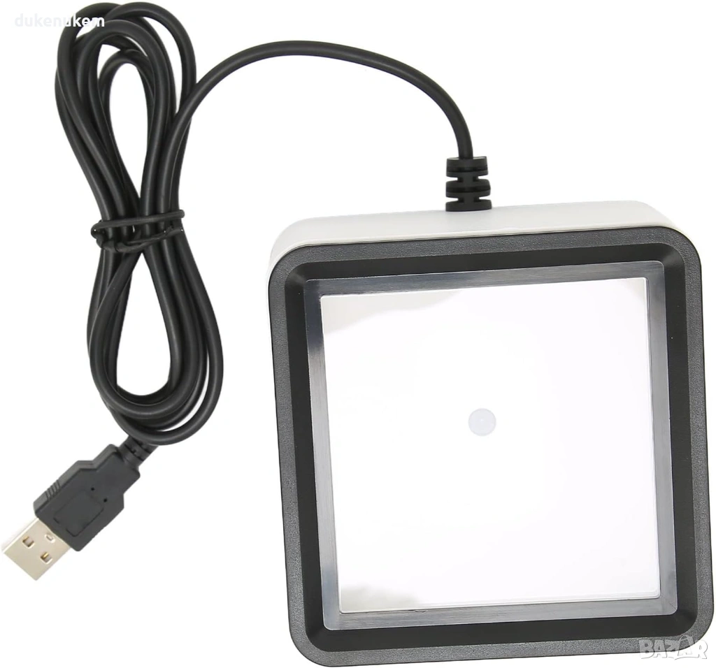 Кабелен USB баркод скенер ASHATA – 1D/2D, настолен (hands-free), снимка 1