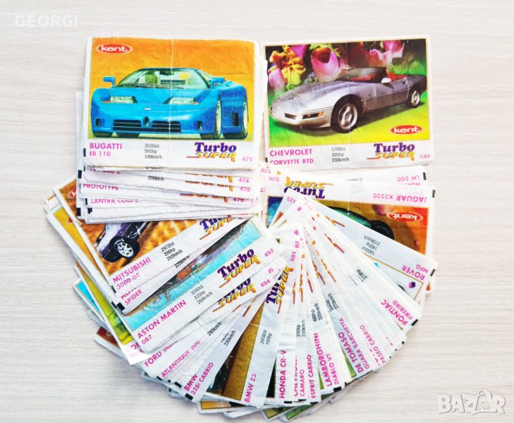 Картинки от дъвки Turbo Super, Турбо супер пълен лот 70 бр. серия (470-540), снимка 1