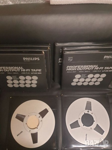 26,5см 10,5 алуминиева магнетофонна ролка Philips  С лента и кутия. В много добро състояние. По 100, снимка 1