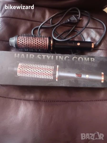 Hair Style Inc Comb 1,25-инчова нагреваема четка за къдрене маша за коса, снимка 1