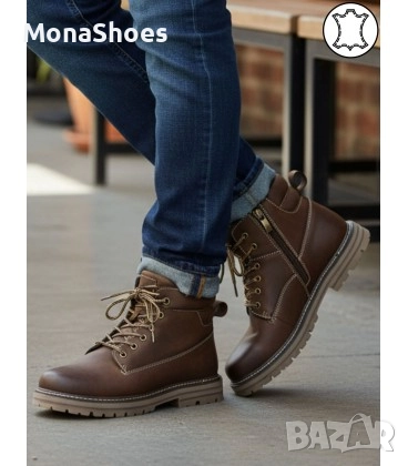 МЪЖКИ БОТИ ЕСТЕСТВЕНА  КОЖА КОД372, снимка 1