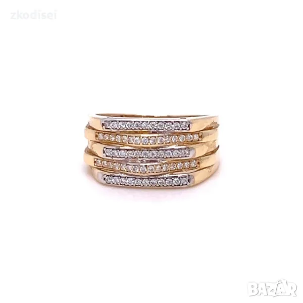 Златен дамски пръстен 3,52гр. размер:55 14кр. проба:585 модел:3443-2, снимка 1